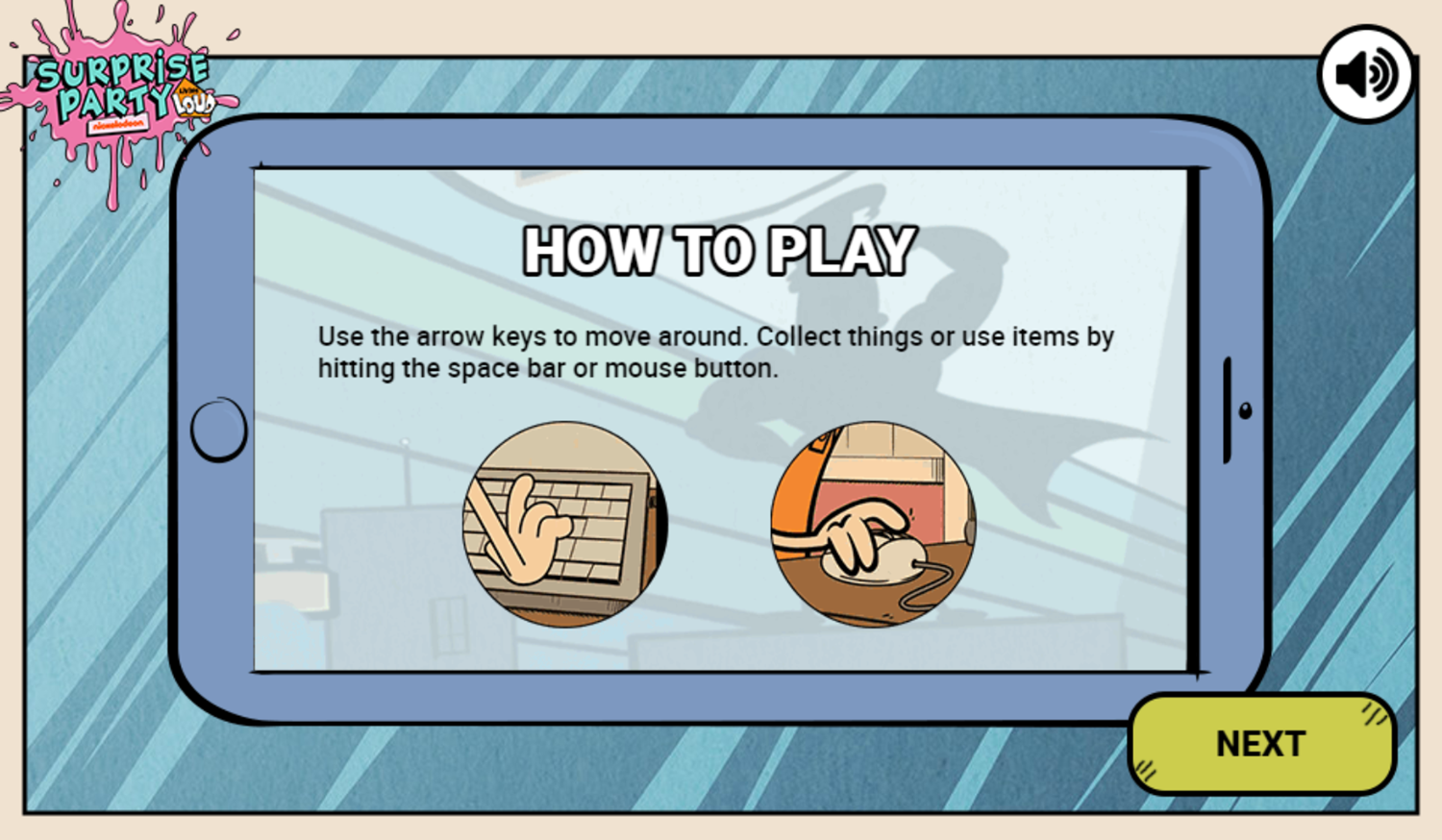 Loud House Surprise Party Game How To Play Screenshot.