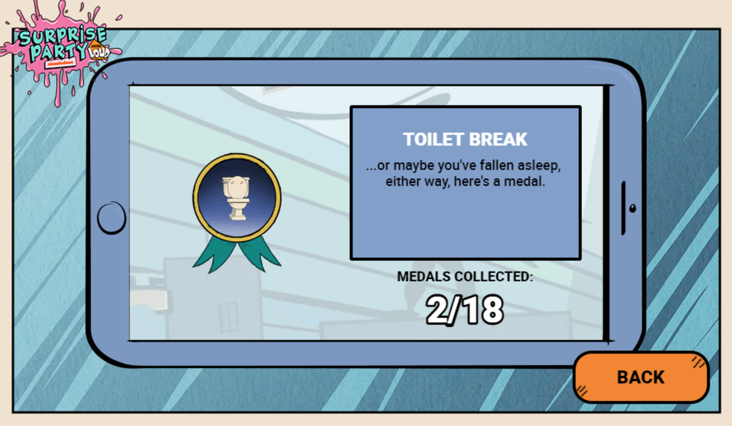 Loud House Surprise Party Game Medal Screenshot.
