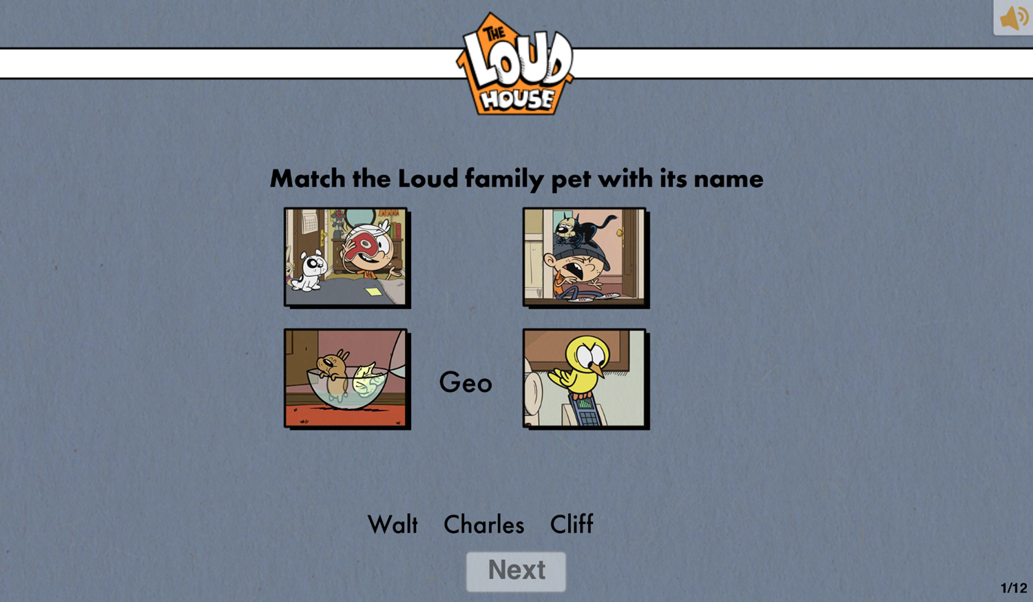 Loud House Test Your Loud House Know How Game 1st Question Screenshot.