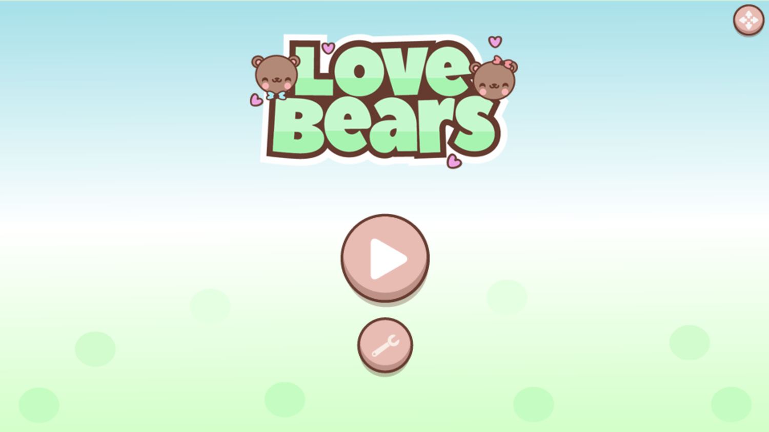 Love Bears Game Welcome Screen Screenshot.
