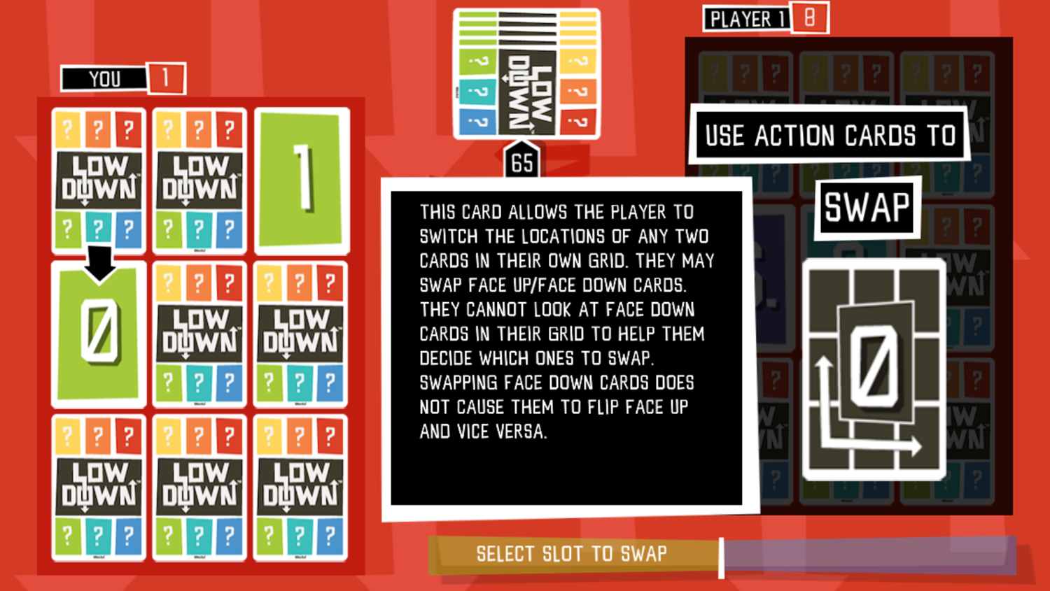 Low Down Game Swap Screenshot.