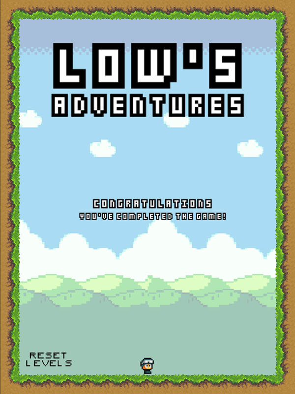 Low's Adventures Game Beat Screen Screenshot.
