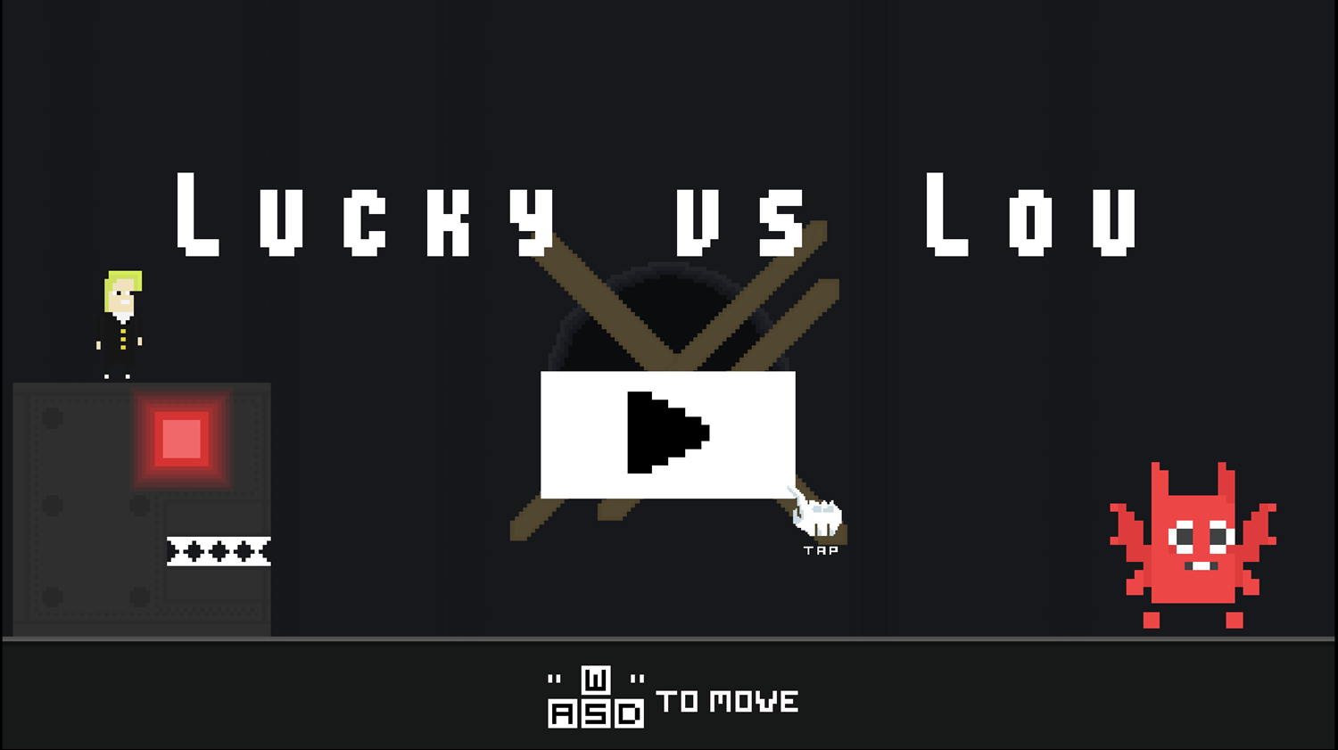 Lucky vs Lou Game Welcome Screen Screenshot.