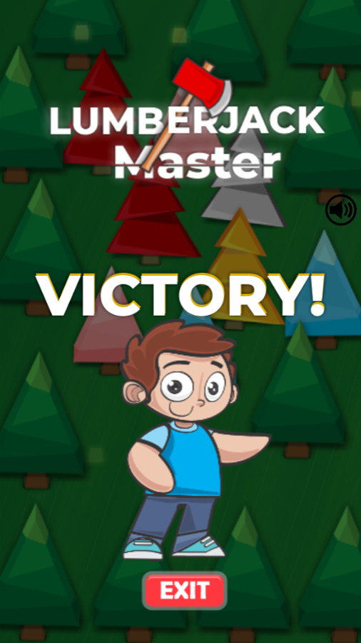 Lumberjack Master Game Beat Screen Screenshot.