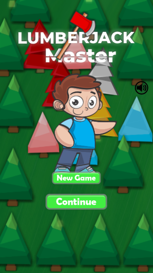 Lumberjack Master Game Welcome Screen Screenshot.