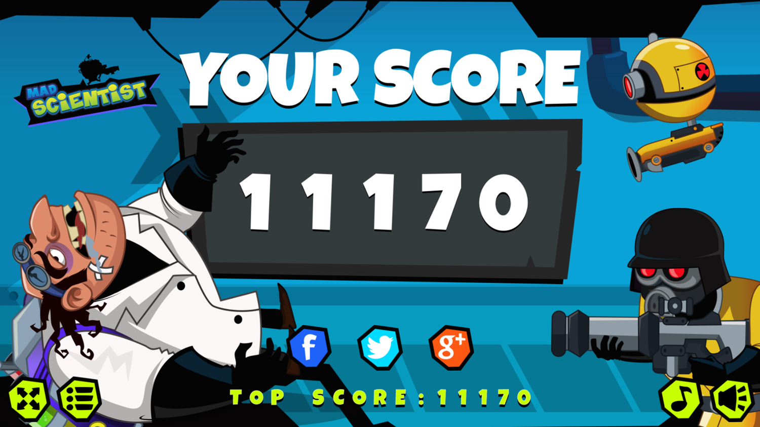 Mad Scientist Game Your Score Screenshot.