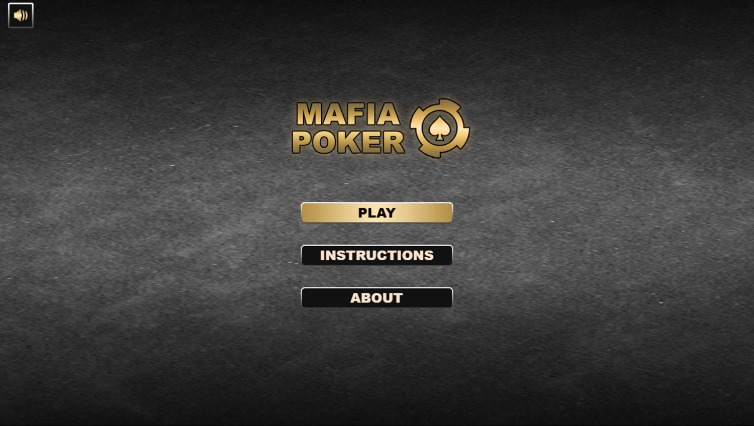 Mafia Poker Game Welcome Screen Screenshot.
