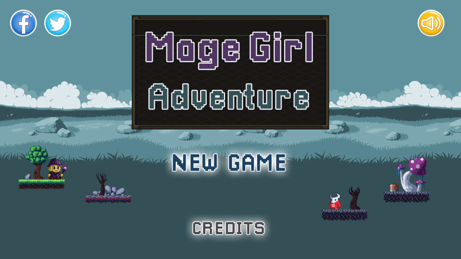 Mage Girl Adventure Welcome Screen Screenshot.