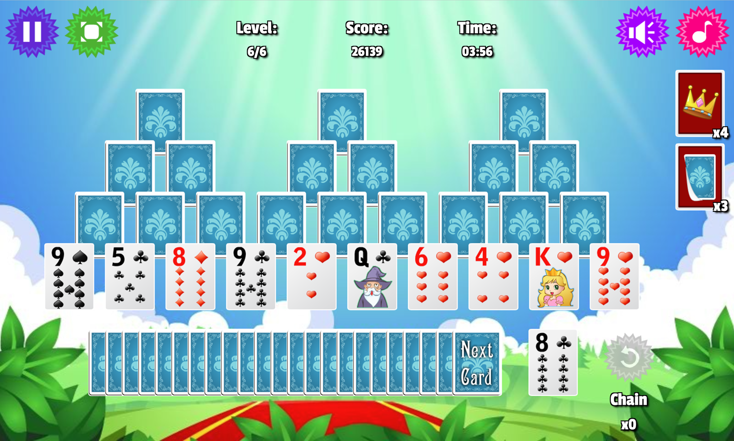 Magic Castle Solitaire Game Final Level Screenshot.