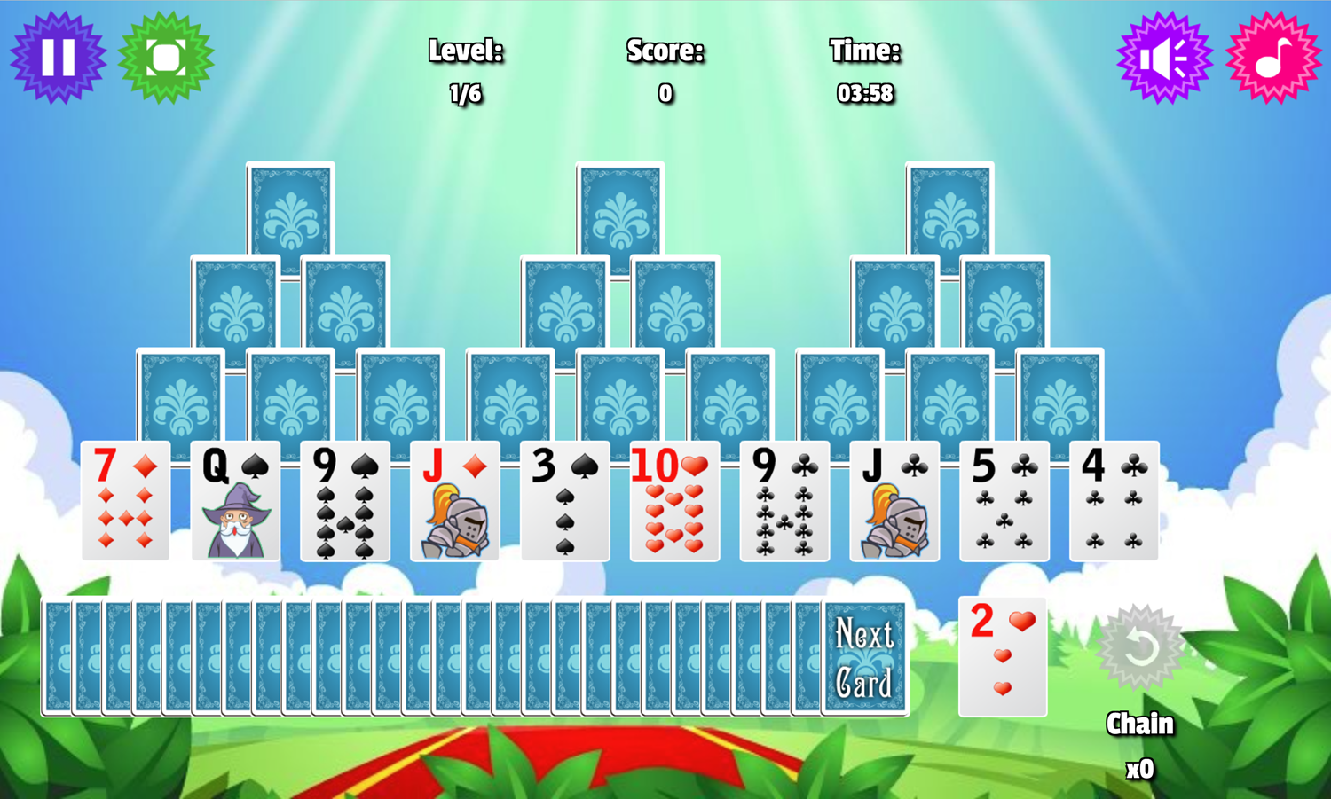 Magic Castle Solitaire Game Screenshot.