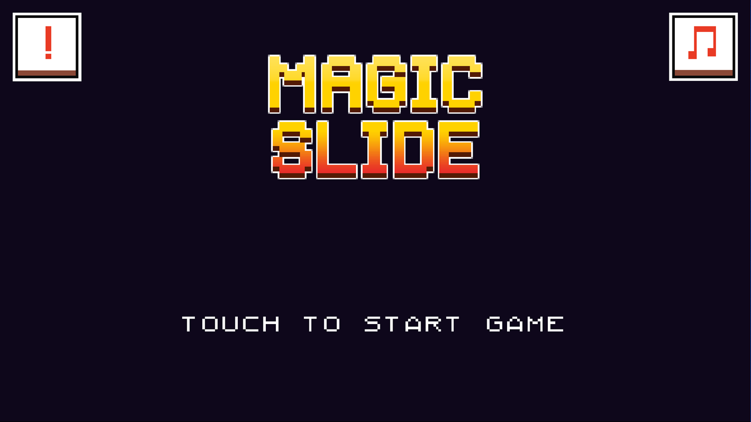 Magic Slide Welcome Screen Screenshot.