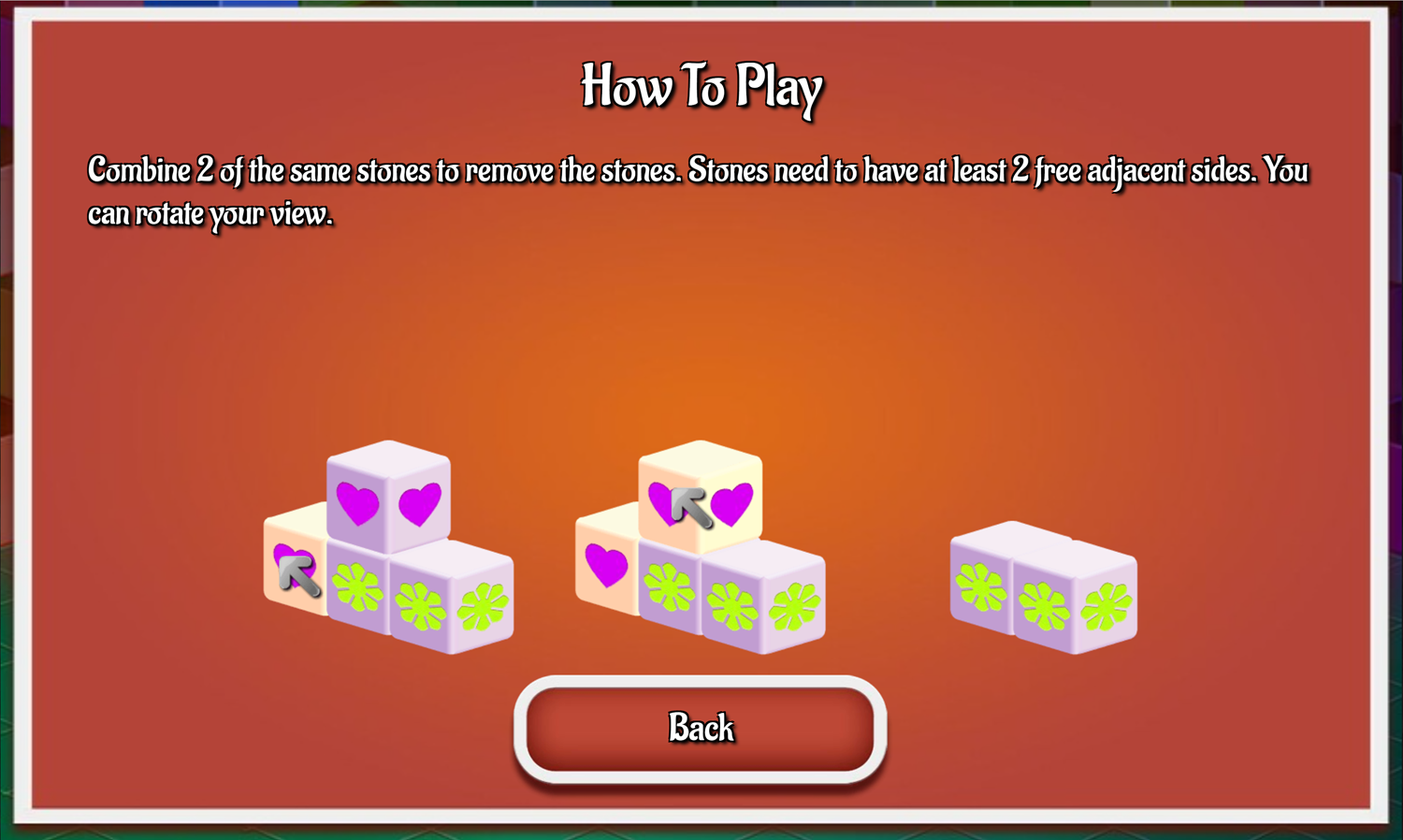 Mahjong 3D Time Game How to Play Screen Screenshot.