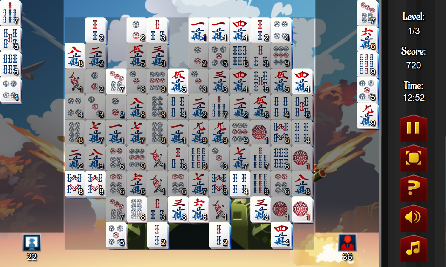 Mahjong Battle Game Play Screenshot.