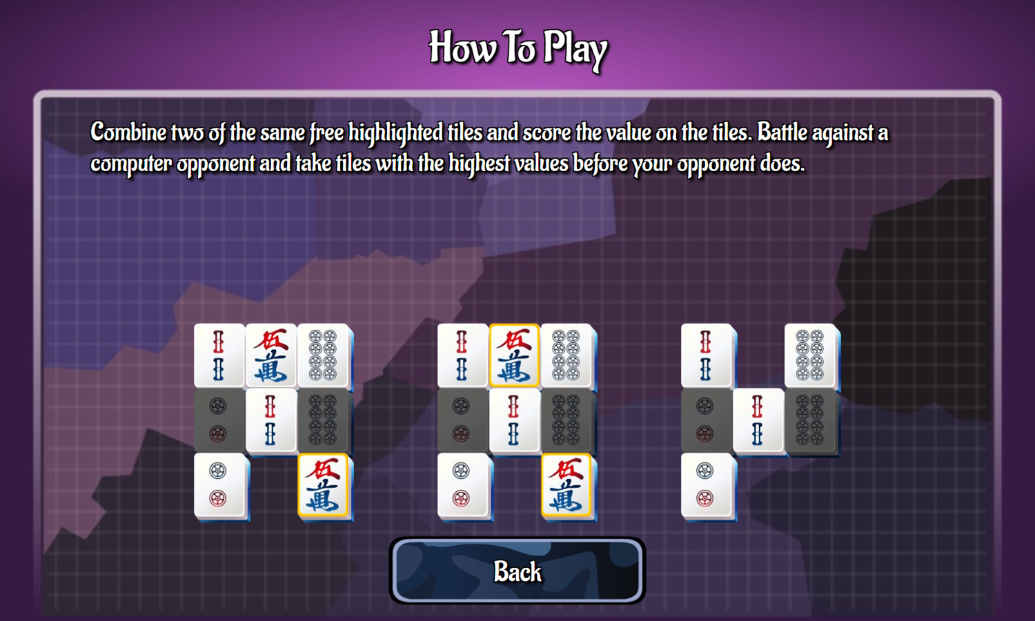 Mahjong Battle Game How To Play Screenshot.