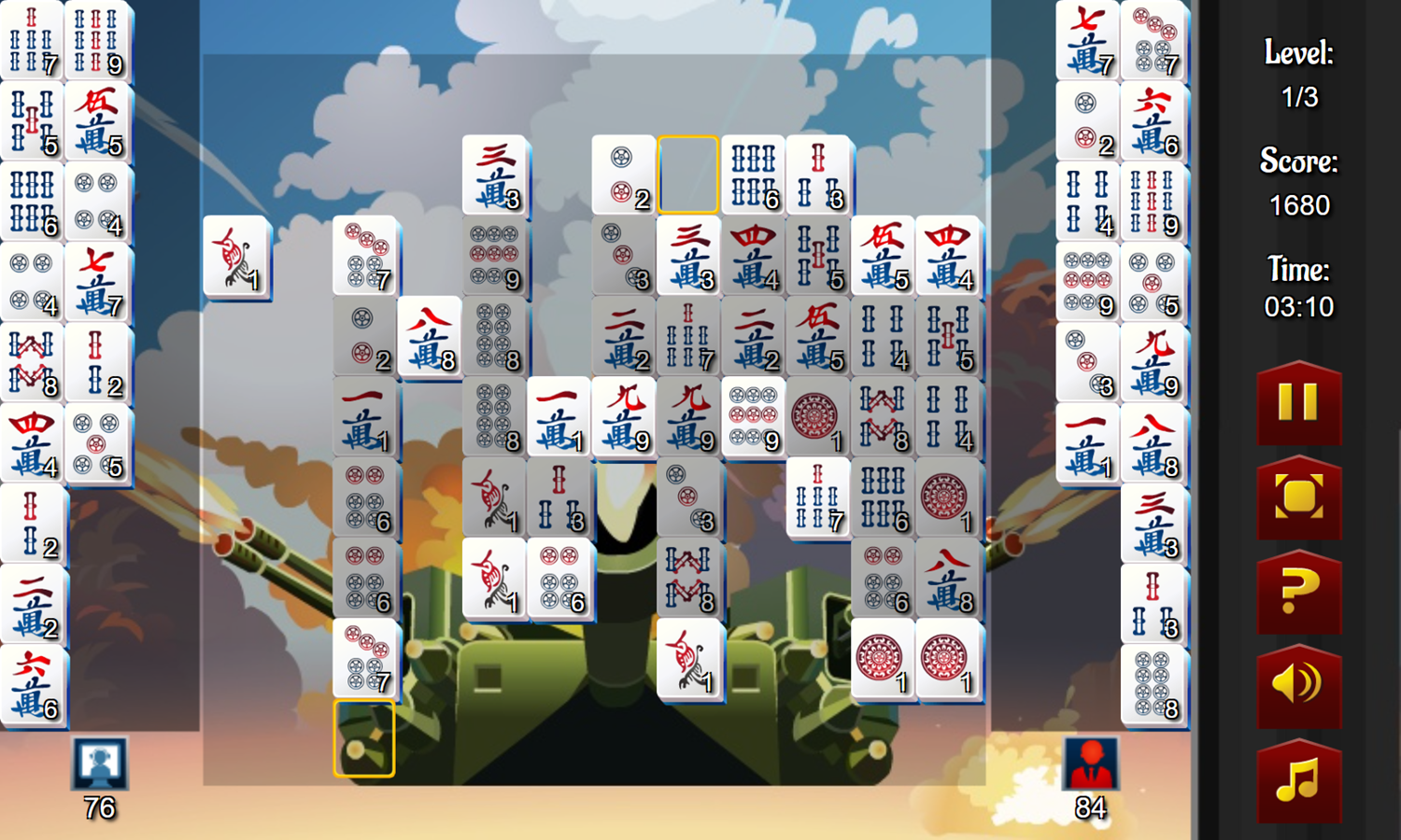 Mahjong Battle Game Stacking Points Screenshot.