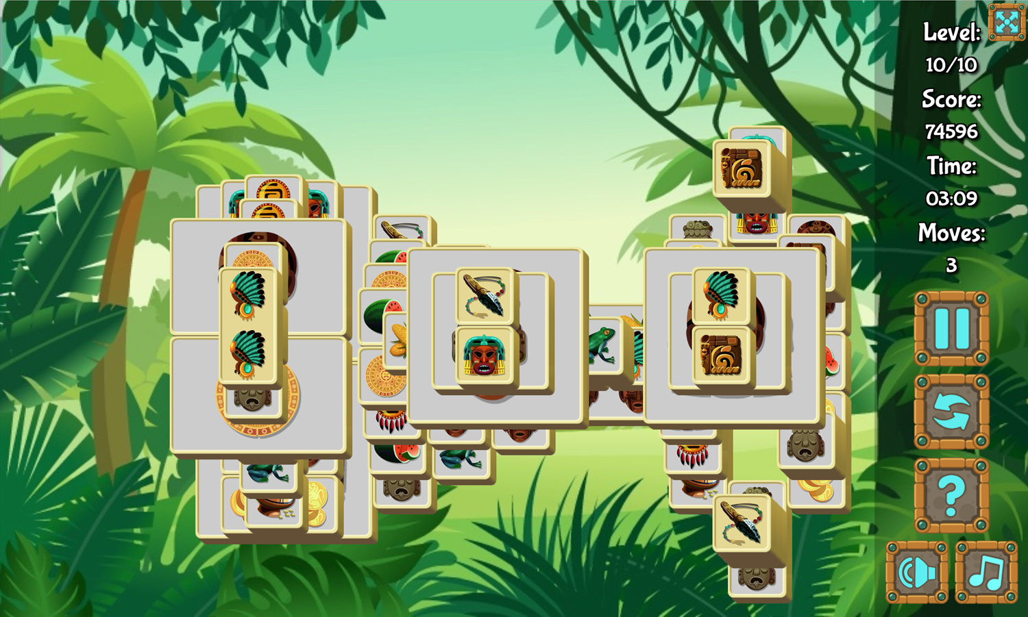 Mahjong Blocks Maya Game Final Level Screenshot.