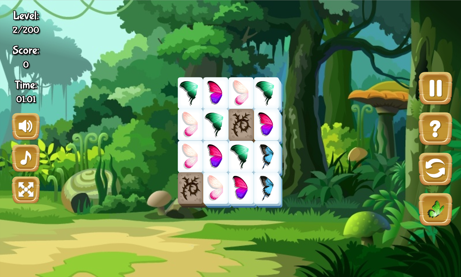 Mahjong Butterfly Garden Game Mahjong Connect Level Screenshot.