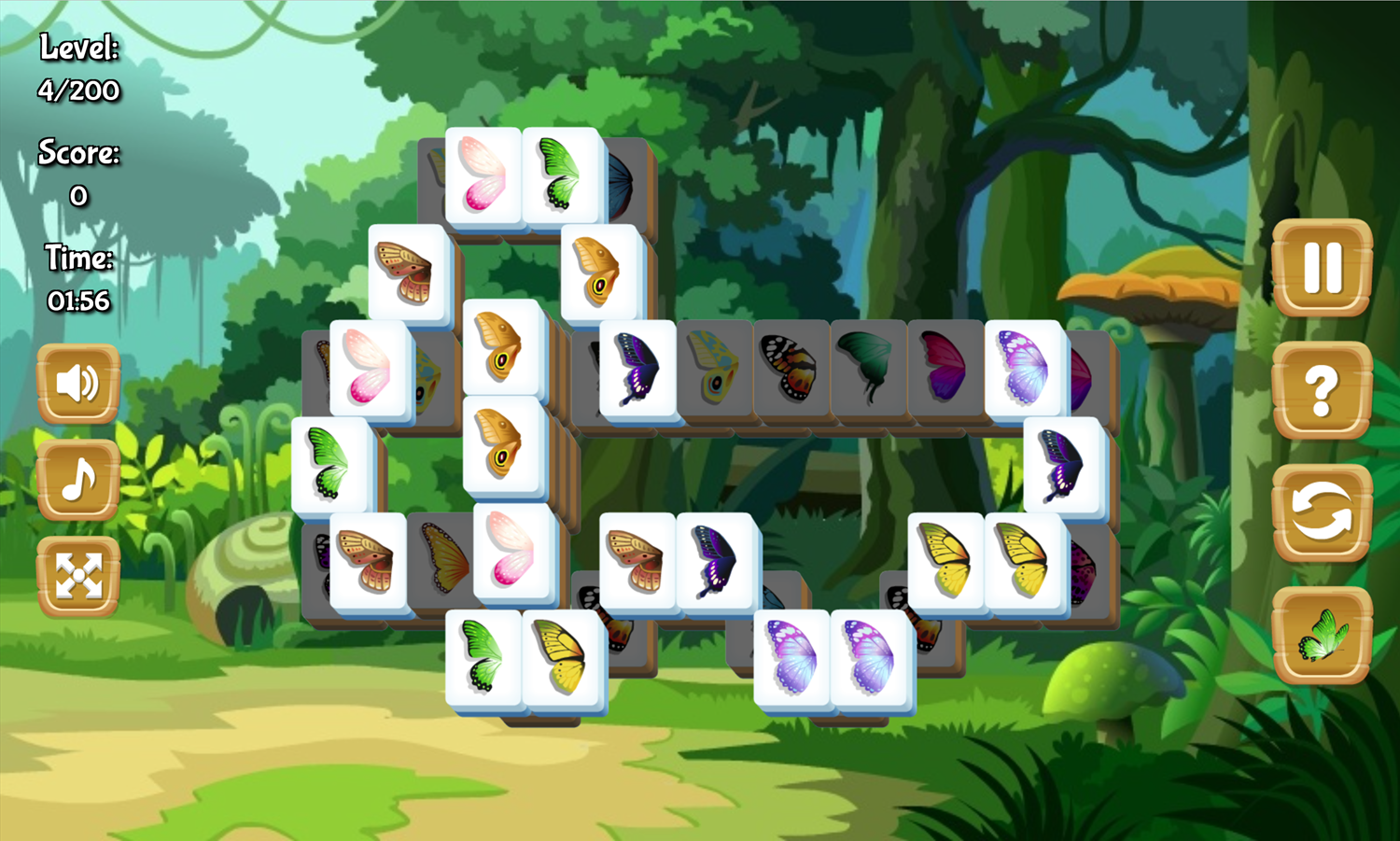 Mahjong Butterfly Garden Game Mahjong Triple Level Screenshot.