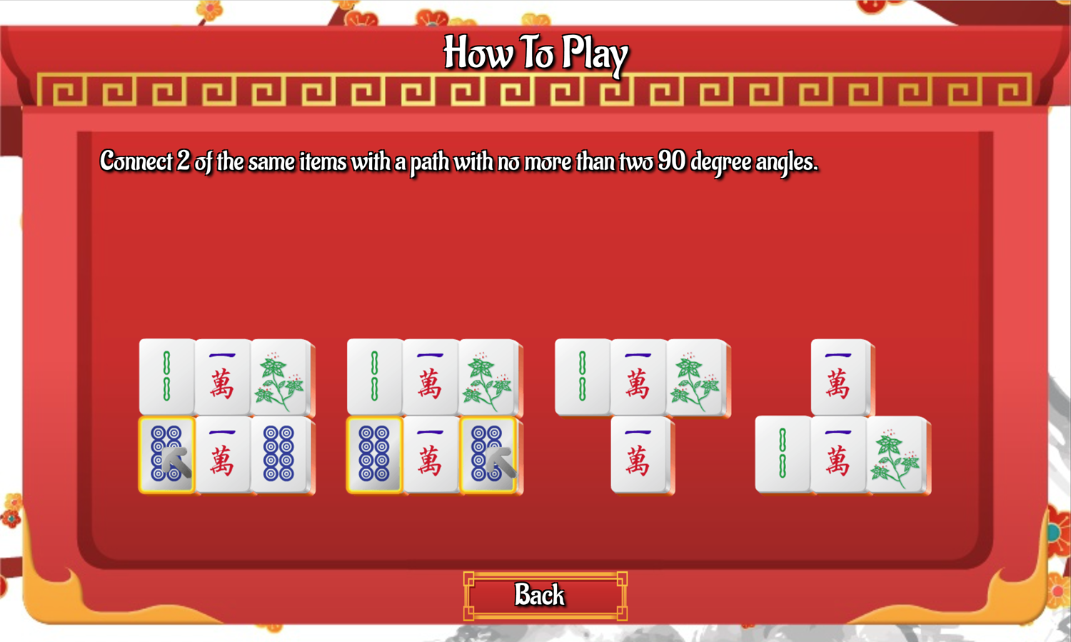 Mahjong Chain Game How to Play Screen Screenshot.