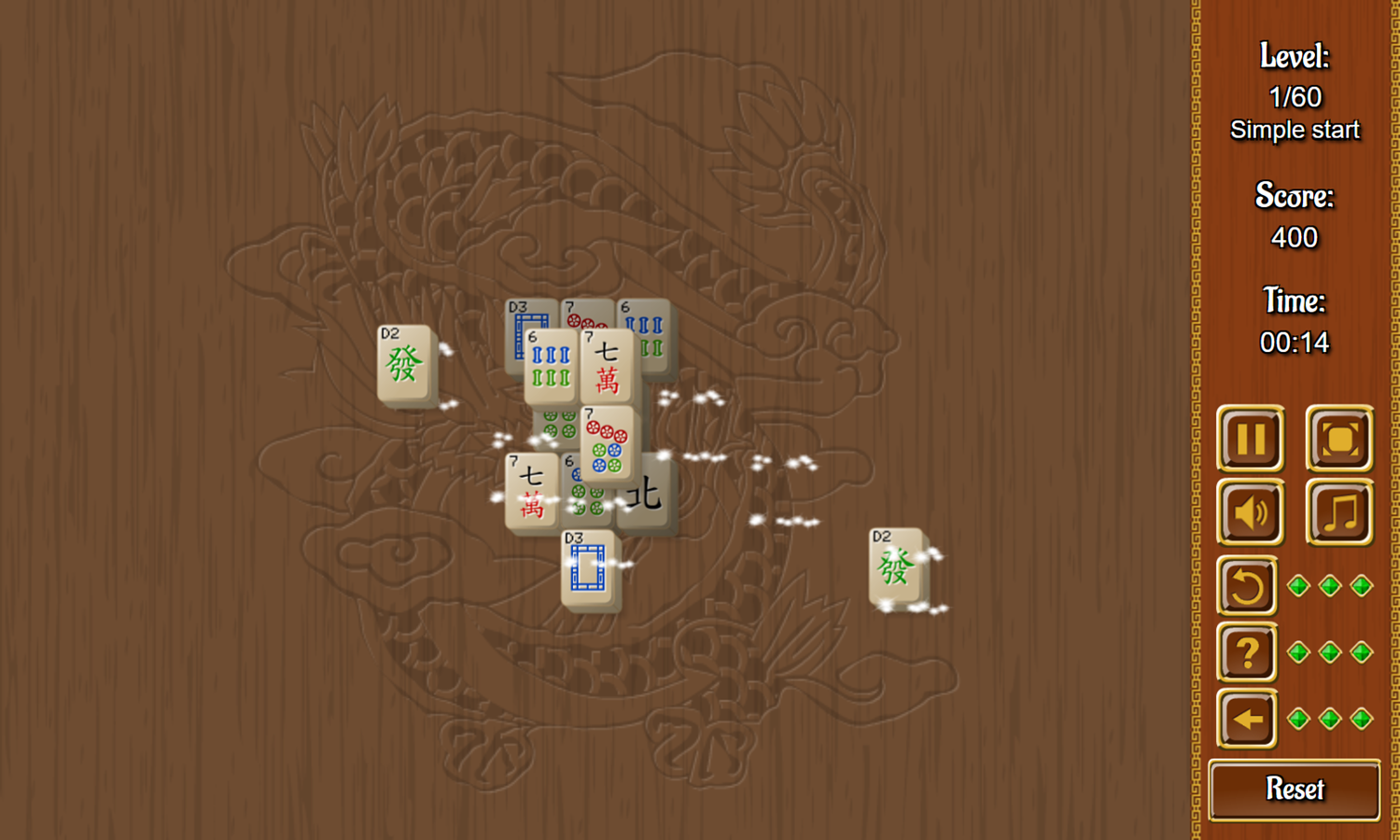 Mahjong Classic Game Level Play Screenshot.