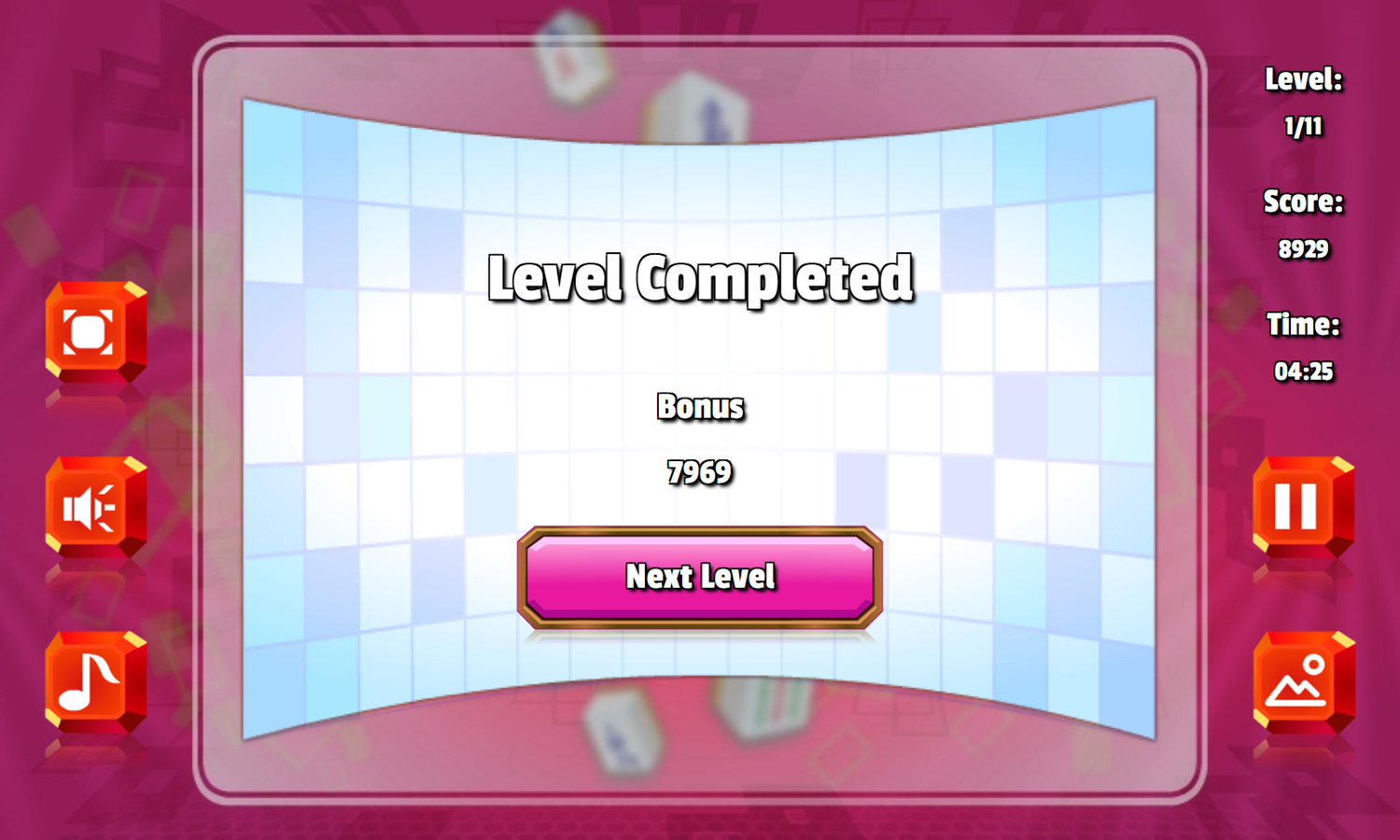 Mahjong Collision Game Level Completed Screenshot.