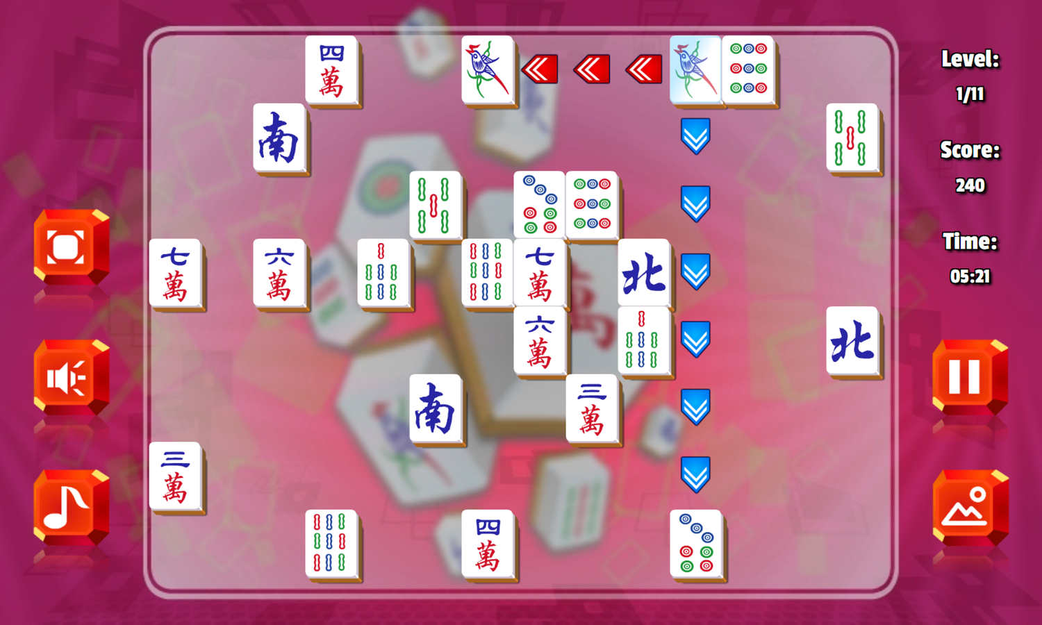 Mahjong Collision Game Level Play Screenshot.