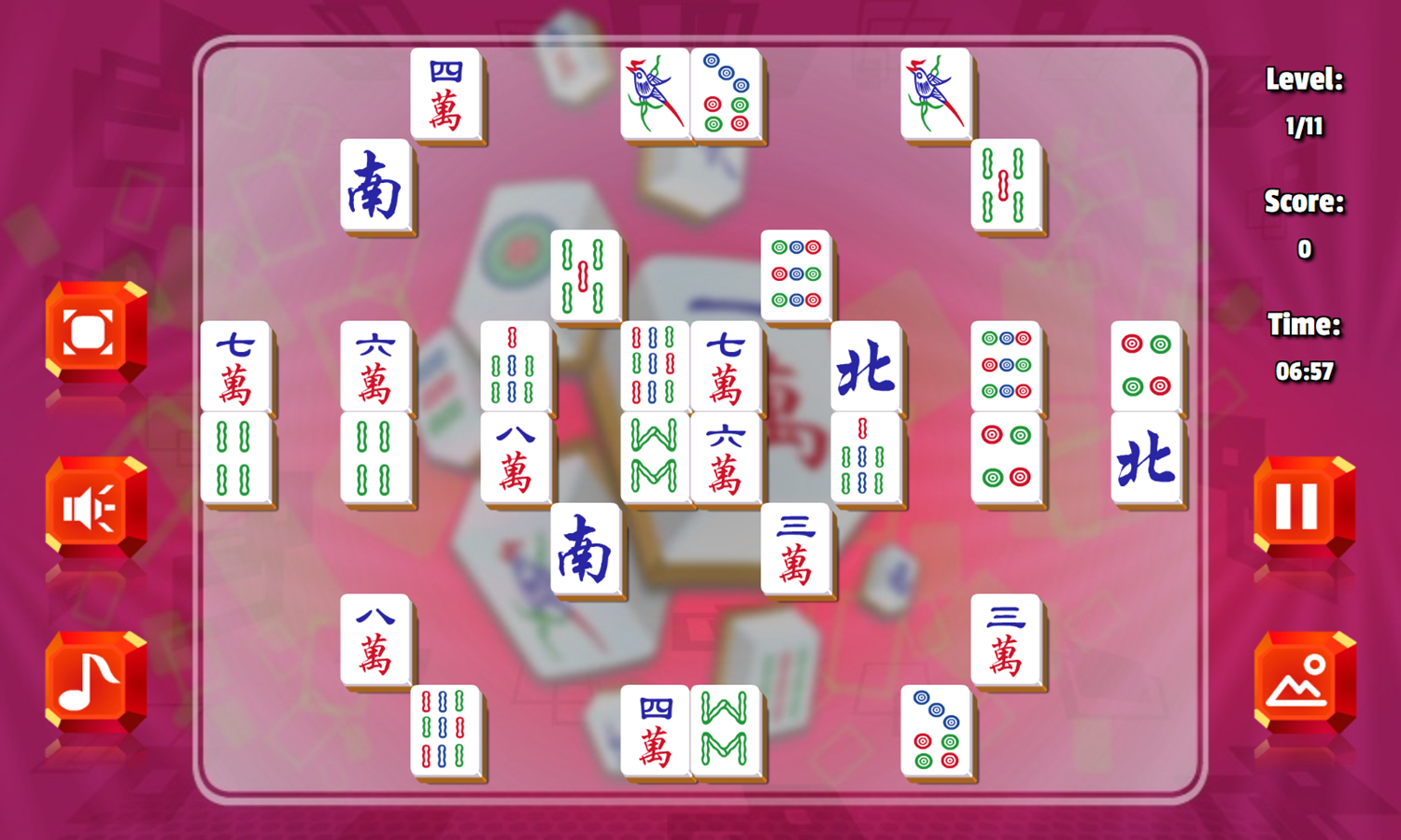 Mahjong Collision Game Level Start Screenshot.