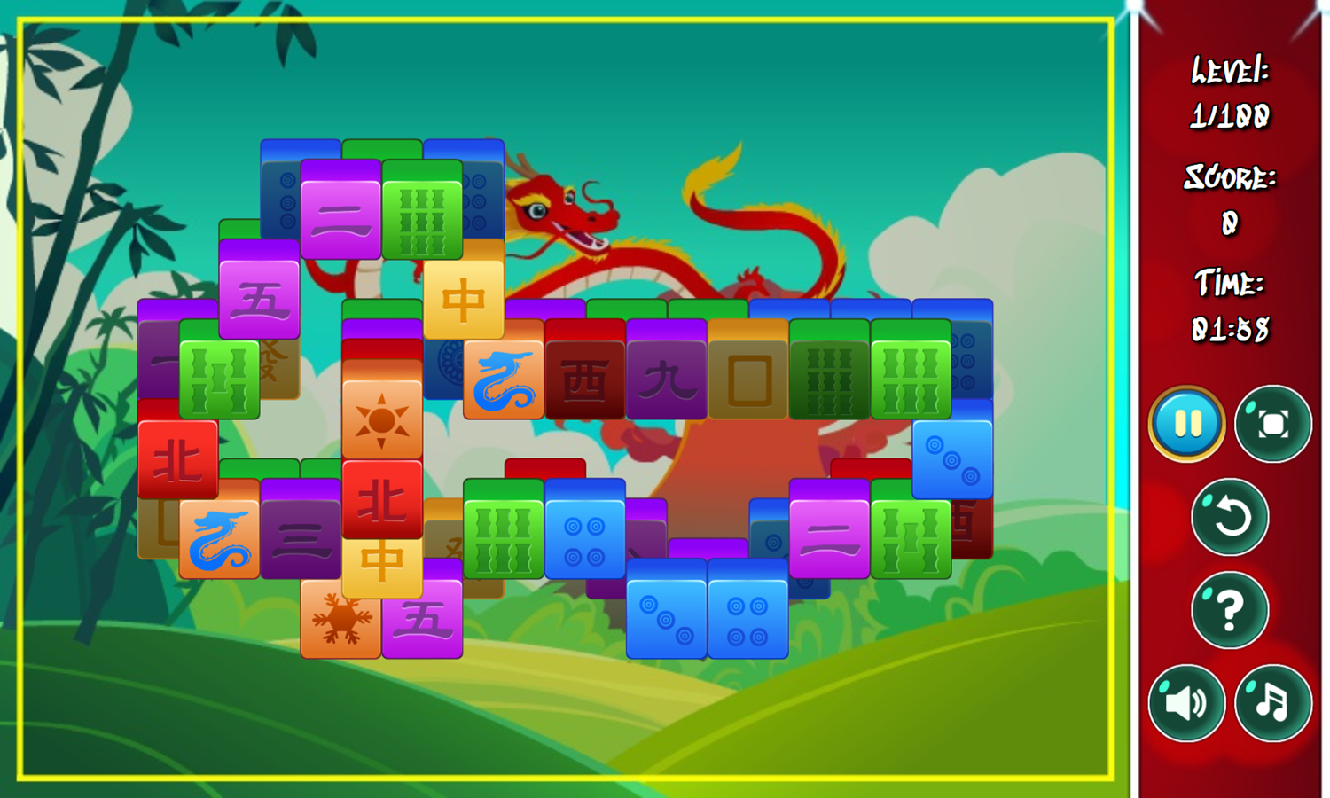 Mahjong Colors Game Level Start Screenshot.