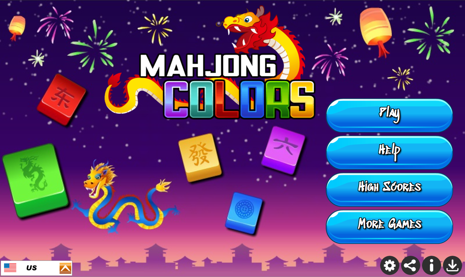 Mahjong Colors Game Welcome Screen Screenshot.