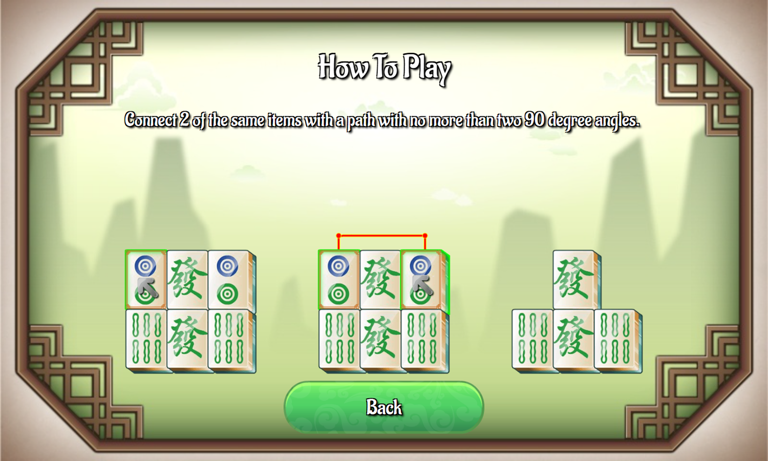 Mahjong Connect 1 Game How To Play Screenshot.