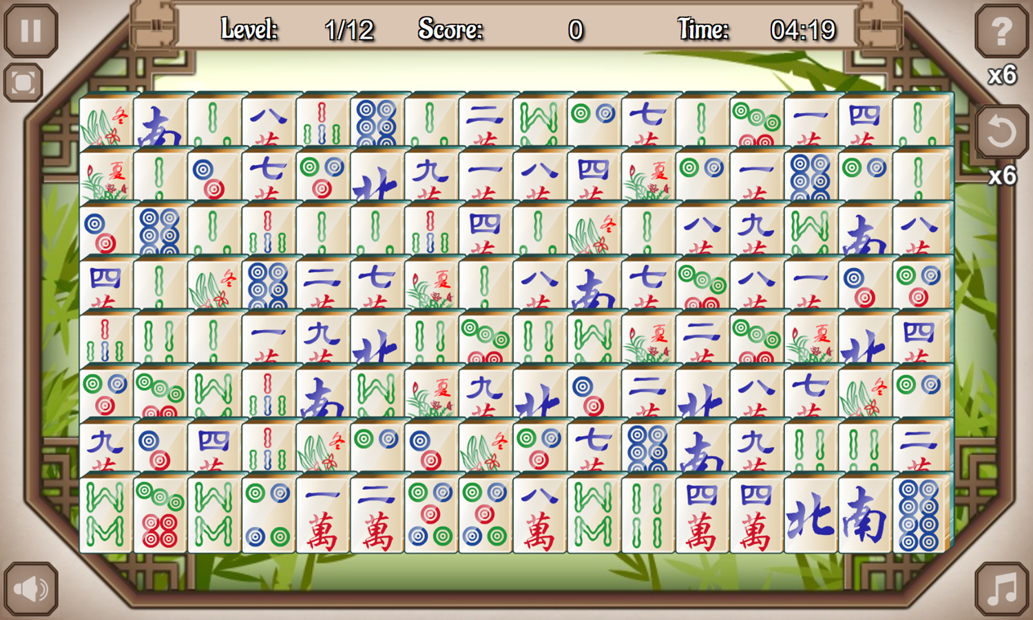 Mahjong Connect Game Start Screenshot.