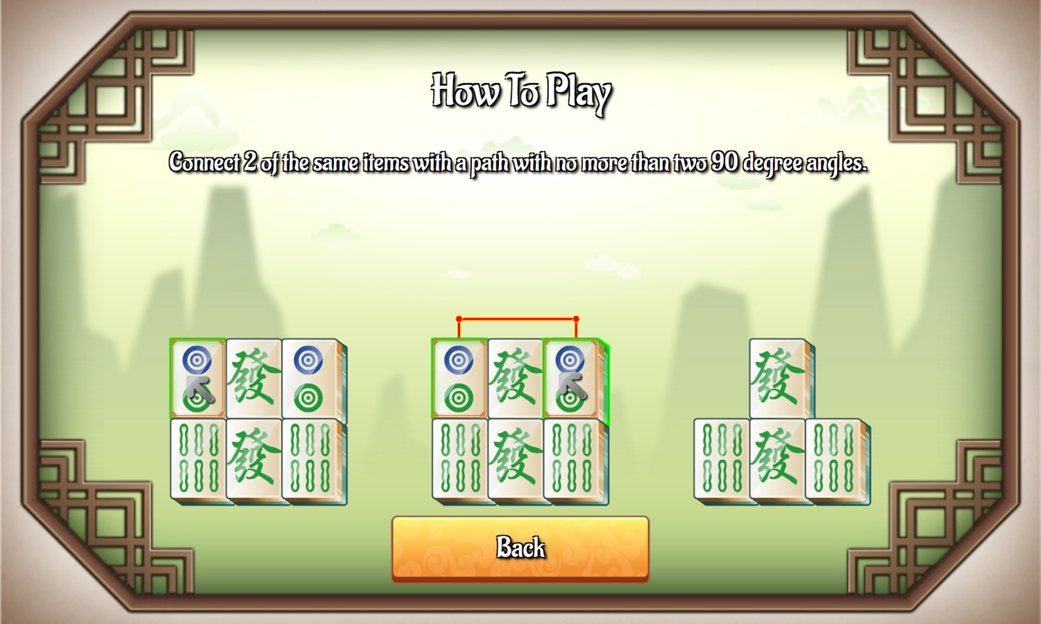 Mahjong Connect Game How To Play Screenshot.