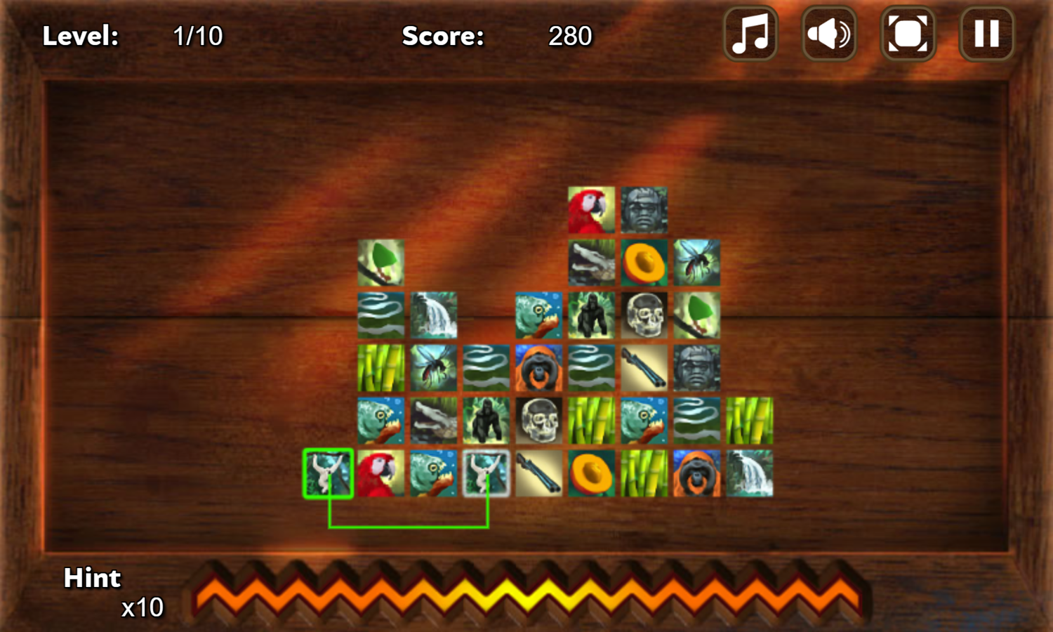 Mahjong Connect Jungle Game Play Screenshot.