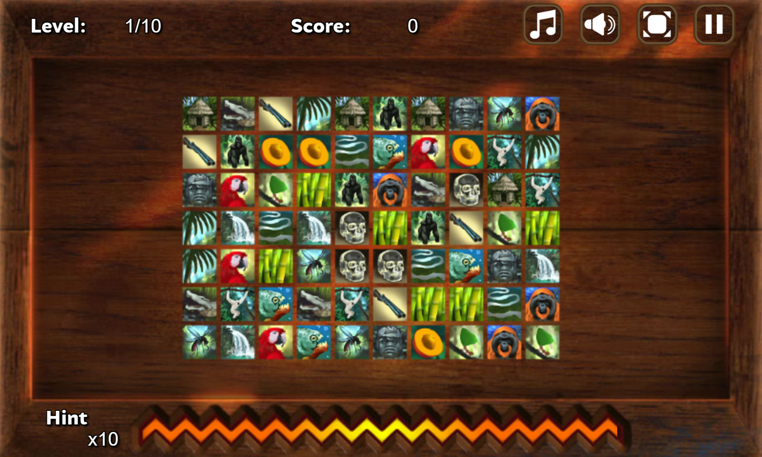 Mahjong Connect Jungle Game Start Screenshot.