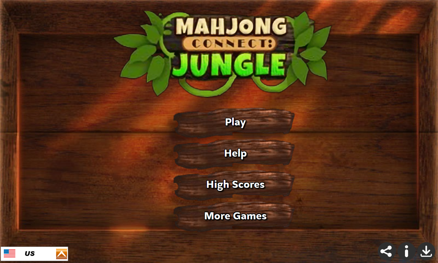 Mahjong Connect Jungle Game Welcome Screen Screenshot.