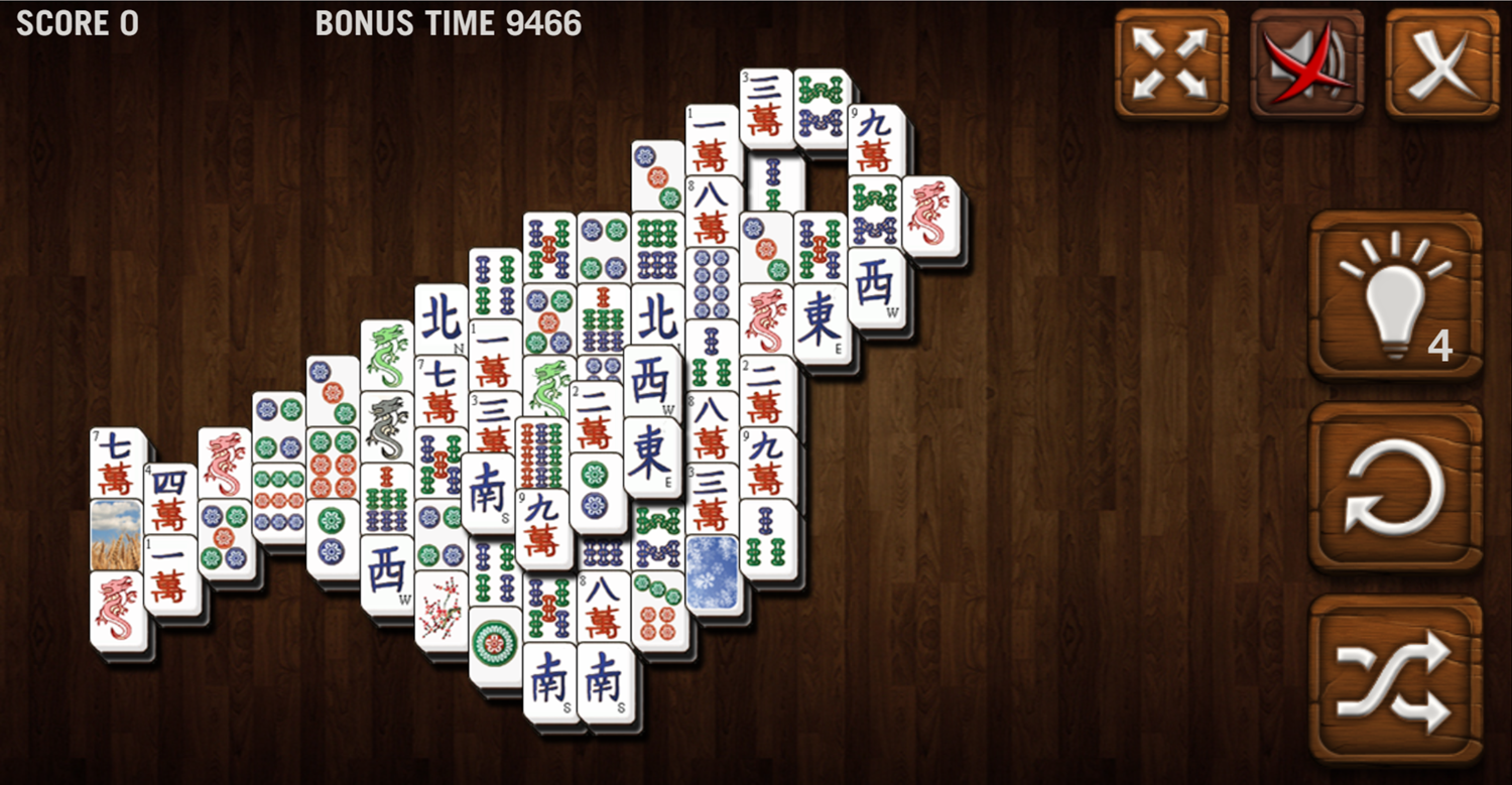 Mahjong Deluxe Game Bird Level Screenshot.