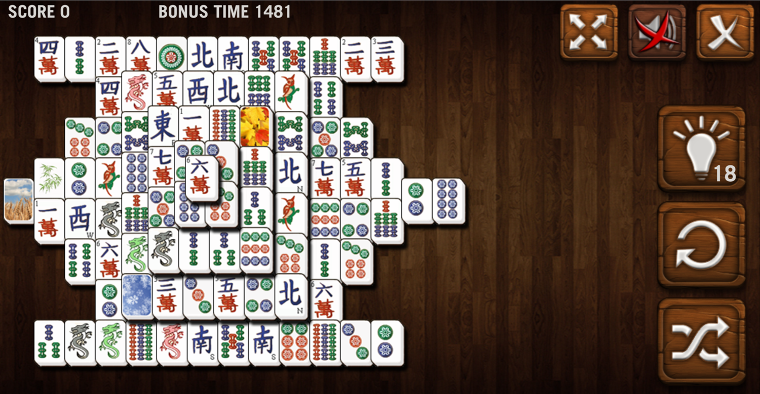 Mahjong Deluxe Game Classic Level Screenshot.