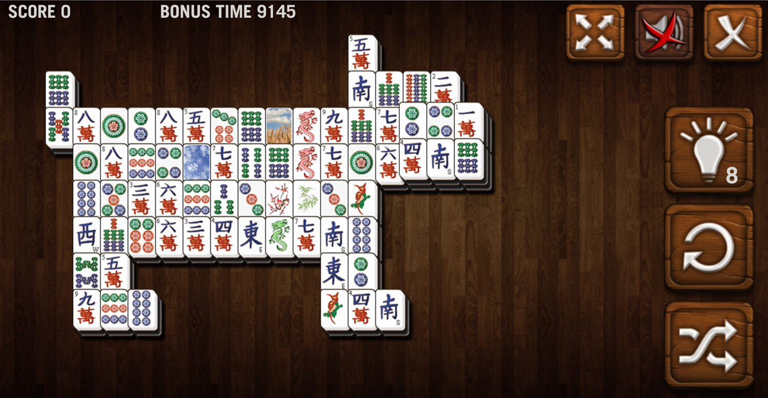 Mahjong Deluxe Game Dog Board Level Screenshot.