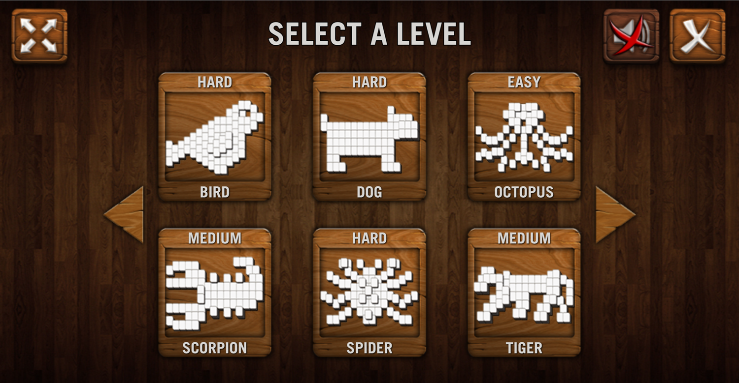Mahjong Deluxe Level Selection Screen Screenshot.