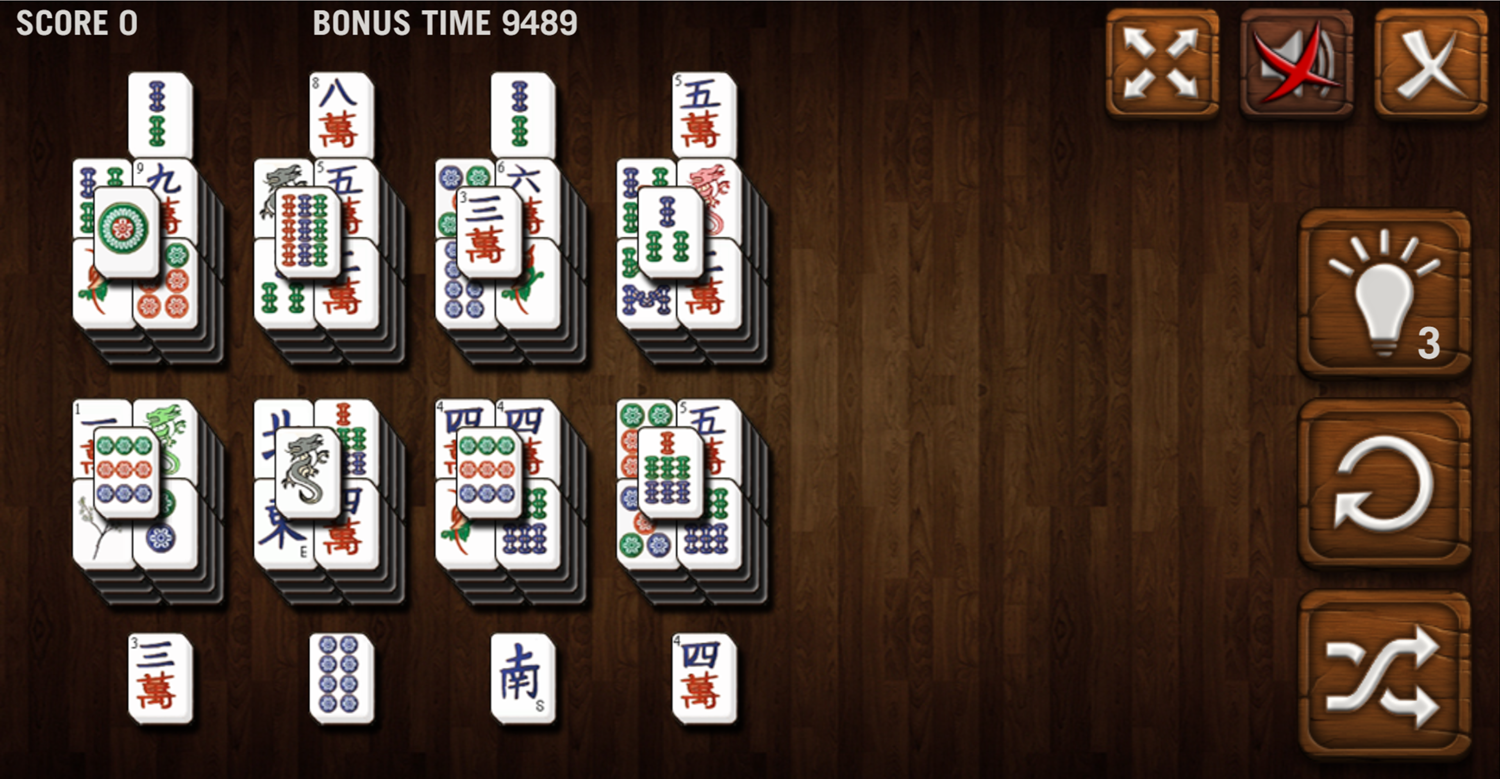 Mahjong Deluxe Game Pyramids Level Screenshot.