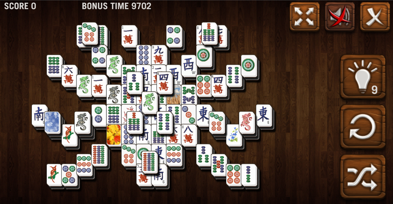Mahjong Deluxe Game Spider Level Screenshot.