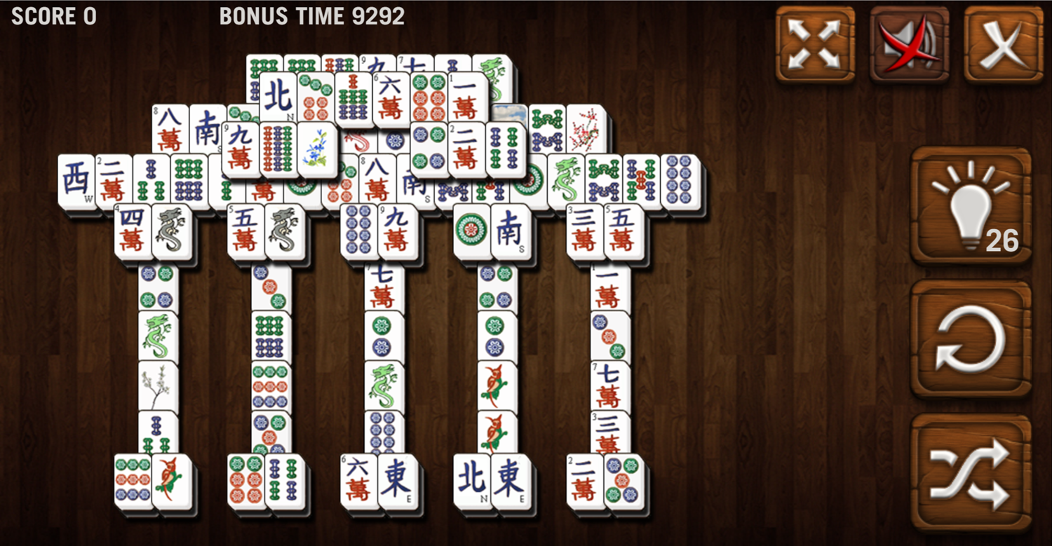 Mahjong Deluxe Game Temple Level Screenshot.