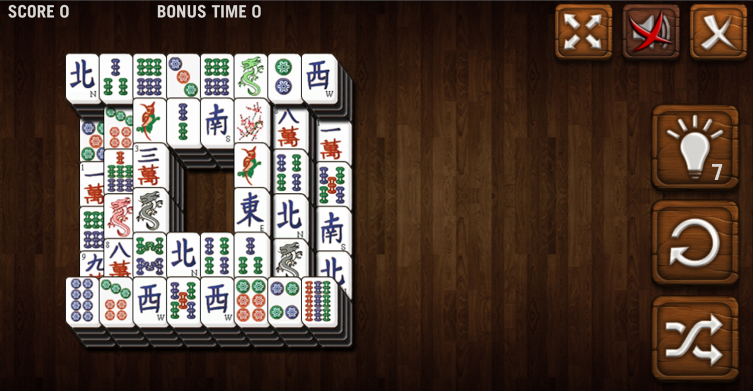 Mahjong Deluxe Game The Wall Level Screenshot.
