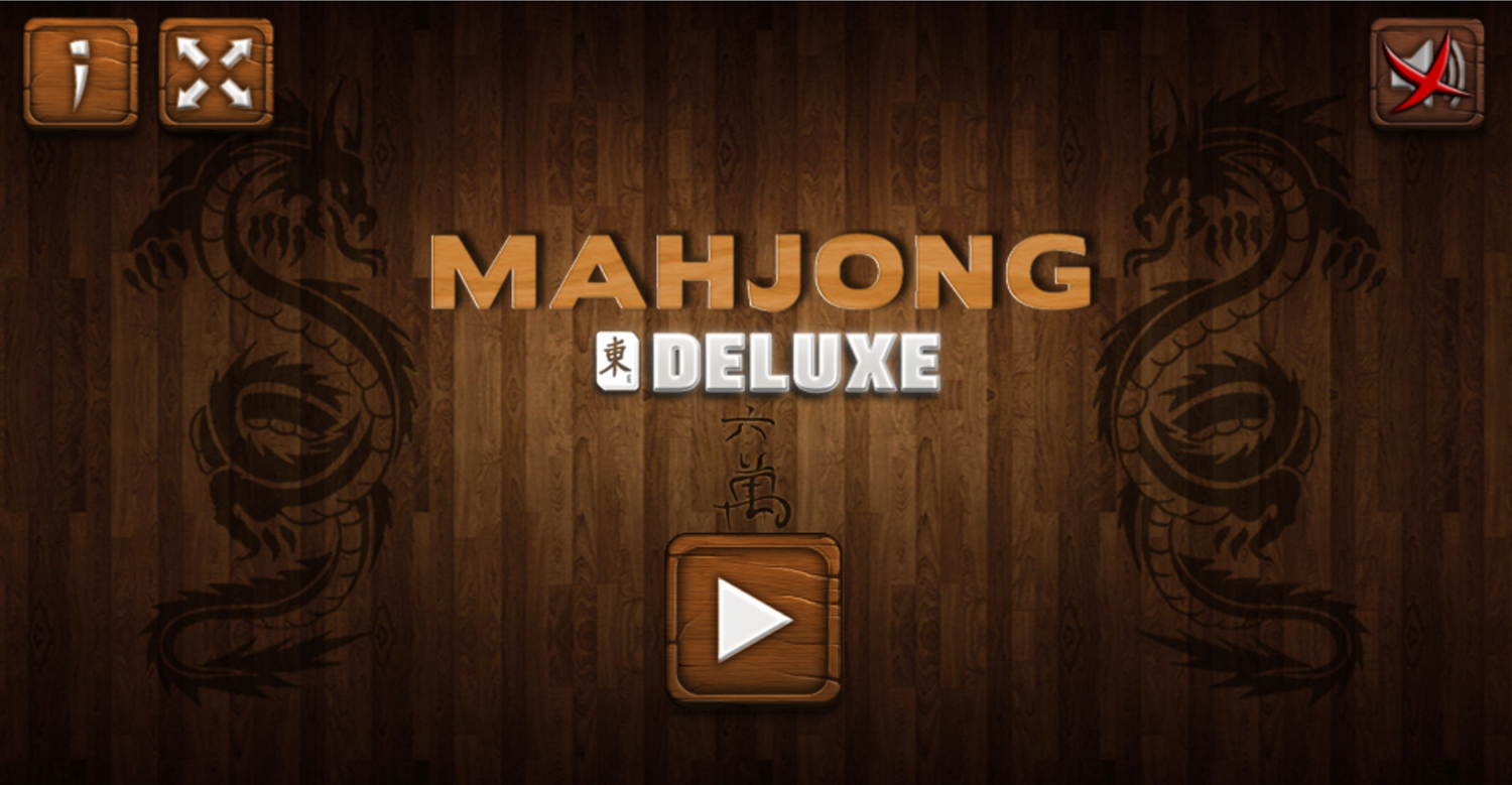 Mahjong Deluxe Game Welcome Screen Screenshot.