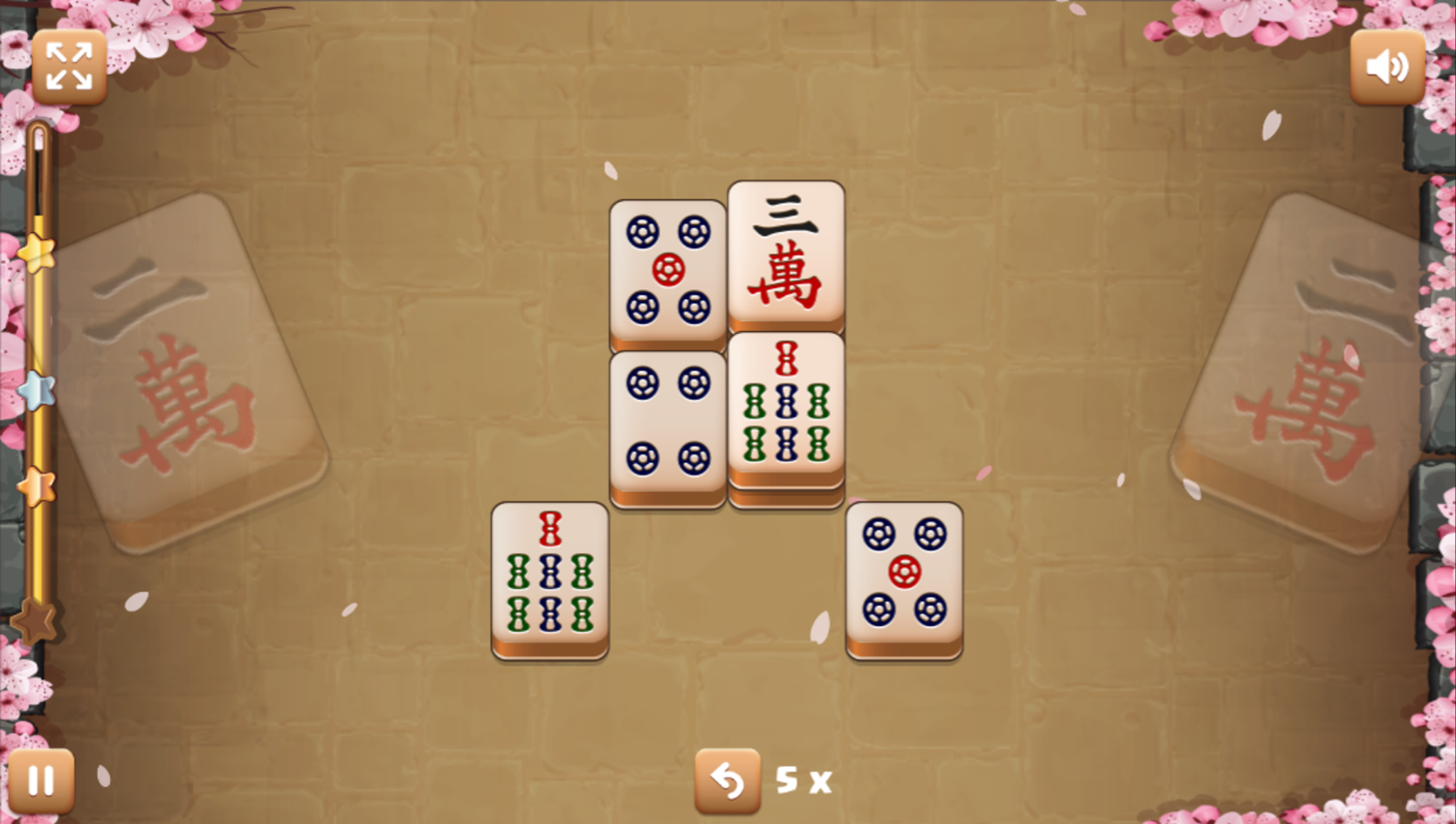 Mahjong Flowers Game Level Play Screenshot.