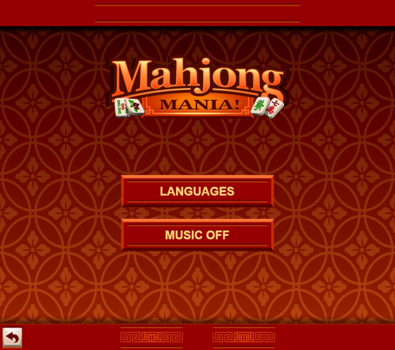 Mahjong Mania Game Options Screenshot.