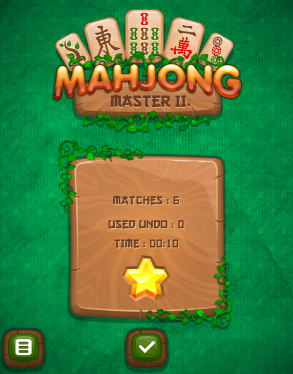 Mahjong Master 2 Game Level Complete Screenshot.