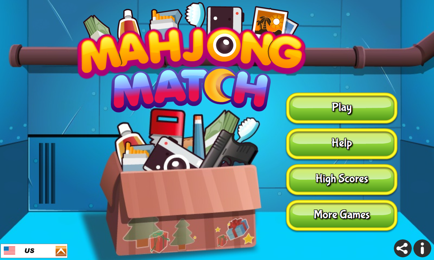 Mahjong Match Game Welcome Screen Screenshot.