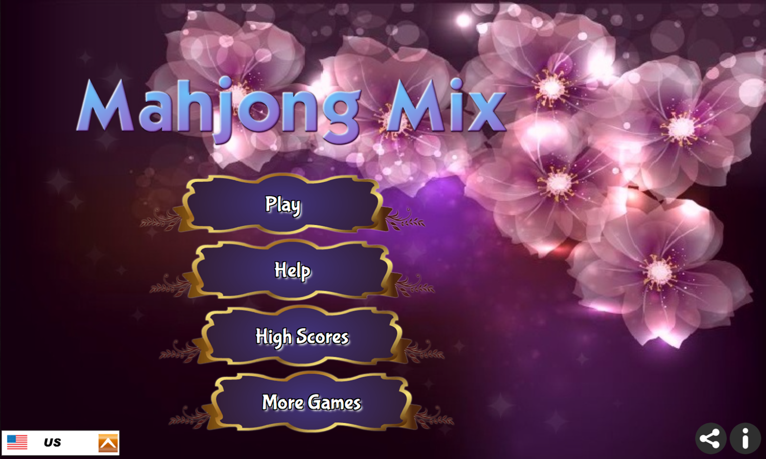Mahjong Mix Game Welcome Screen Screenshot.