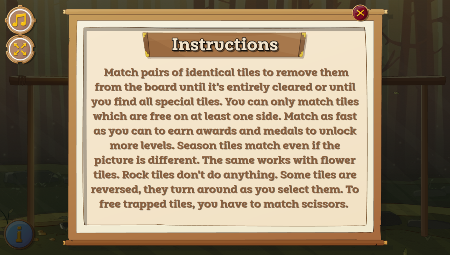 Mahjong Quest Game Instructions Screenshot.